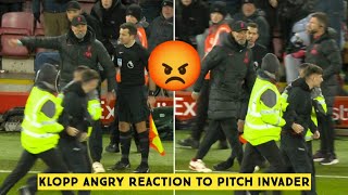 🤬 Jurgen Klopp Angry Reaction to Pitch Invader who almost Injured Andy Robertson [upl. by Rozanne600]