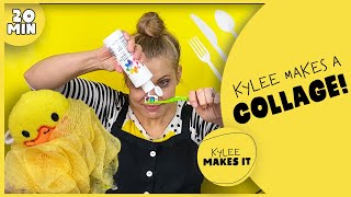 Kylee Makes A Collage  Art Video for Kids Using Household Items to Explore Texture amp Make A Collage [upl. by Anoik]