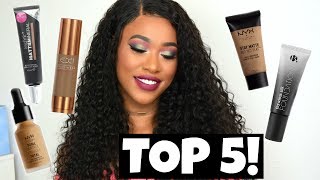 MY TOP 5 DRUGSTORE FOUNDATIONS [upl. by Nyrahs]