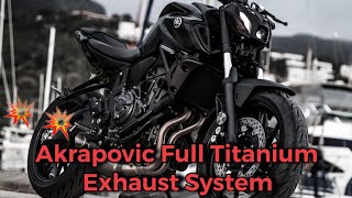 Yamaha MT07 2021 AKRAPOVIC FULL TITANIUM EXHAUST SYSTEM POPS amp BANGS [upl. by Asle]