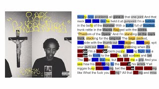 Earl Sweatshirt on Molasses Verse 1 Rhymes Highlighted 024 [upl. by Tronna940]