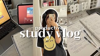 study vlog 💌 being productive lots of studying what I eat rainy day  lins journal [upl. by Bechler674]