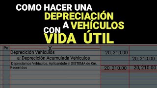 COMO hacer una DEPRECIACIÓN a VEHÍCULOS con VIDA ÚTIL en CONTABILIDAD BIEN EXPLICADO [upl. by Rauscher]