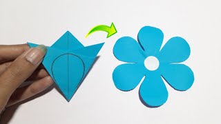 How To Make Paper Flower Very Easy  6 Petal Paper Flower Making Idea  Flower Making Step By Step [upl. by Danette]