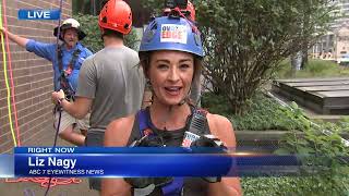 ABC7s Liz Nagy rappels down hotel for MakeAWish [upl. by Niggem]