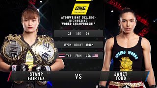 Stamp Fairtex vs Janet Todd II  Full Fight Replay [upl. by Zara240]