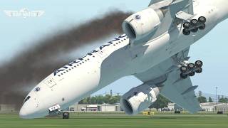 Boeing 777 Emergency Landing Runway Overrun in XPlane 11 [upl. by Louise]