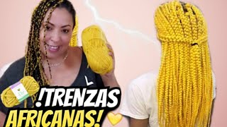 🌟TRENZAS AFRICANAS CON LANA  ESTAMBRE  Tutorial Explicado  trenzas africanas [upl. by Gehlbach]