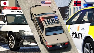 Police Chases from Around the World 3  BeamNGdrive [upl. by Dielu345]