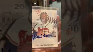 Autographed Hank Aaron 2000 Topps Golden Anniversary Great GAAHA [upl. by Skolnik]