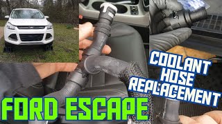 Ford Escape 20132016 bypassheater coolant hose replacement amp quick connect fix [upl. by Bysshe644]