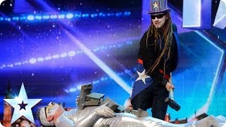 Rock n Roll Street Stars amp their bed of nails  Britains Got Talent 2014 [upl. by Antonella]