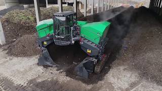 Komptech Topturn X5000 Compost Windrow Turner in Operation [upl. by Notgnillew610]