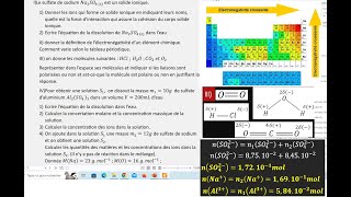 Exercice 1 bac solution électrolytique ionique et polarité des molécules [upl. by Bertolde20]