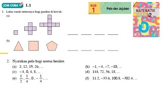 KSSM Matematik Tingkatan 2 Bab 1 pola dan jujukan jom cuba 11 no1 no2 buku teks form2 [upl. by Niles]