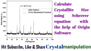 Calculate the Crystallite Size using Scherrer equation with the help of Origin Software [upl. by Anoj810]