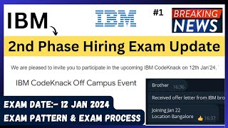 IBM Exam Mail Update  Breaking News  Exam Date 12 Jan 2024  IBM Exam Pattern  Hiring Process [upl. by Els]