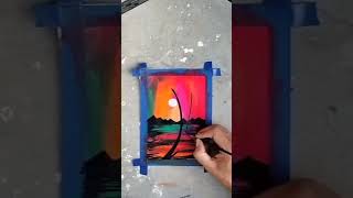 How to draw scenery sunset with oil pastelHow do you color a sunset with oil pastels shorts [upl. by Haven]