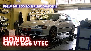 New Full SS Exhaust System  HONDA CIVIC EG6 VTEC [upl. by Yrtua]