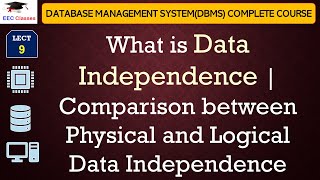 L9 What is Data Independence  Comparison between Physical and Logical Data Independence [upl. by Nahtannoj]