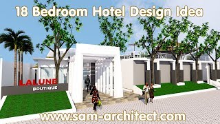 SketchUp Boutique Hotel Design Idea with 18 Rooms Samphoas 02 [upl. by Knoll624]