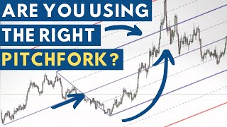 Precision Pitchfork Trading Andrews Pitchfork vs Schiff Pitchfork [upl. by Nirred]