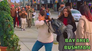 Bushman prank 2025 She was NOT happy and came back for revenge San Francisco California [upl. by Amye]