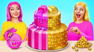 Gold vs Pink Food Challenge  Crazy Challenge by Multi DO Smile [upl. by Kristen937]