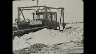 Snow Removal with Caterpillar Tractors circa 1926 [upl. by Evol]