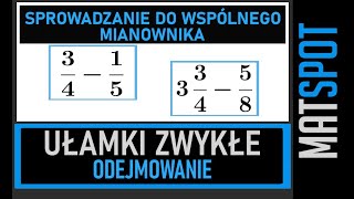 odejmowanie ułamków [upl. by Auliffe628]