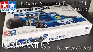 Tyrrell P34 Six Wheeler  TAMIYA 112  Scale Model Unboxing  2022 Reprint  ITEM 12036 [upl. by Anyrak]