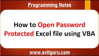 How to open password protected excel file using VBA [upl. by Katalin964]