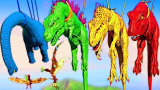 🔴EVOLUTION OF DINOSAURS BRACHIOSAURUS PTERODACTYL REX Megalodon Bites Godzilla King of the Monsters [upl. by Antone]