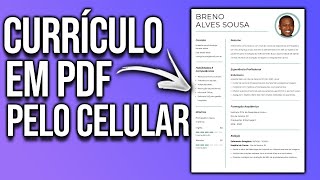 Como FAZER CURRÍCULO pelo celular em PDF [upl. by Gylys]