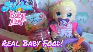 Baby Alive Snacking Lilly Eats Real Baby FoodDiaper Explosion and Bath🍼💩🛁😅 [upl. by Nytsrik]