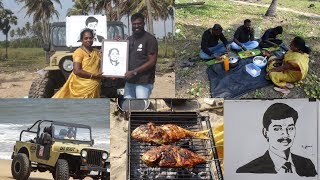 கடற்கரையில் வித்தியாசமான சமையல் Aila fish kulambu and koduva fish fry with udhaya speed painting [upl. by Press]