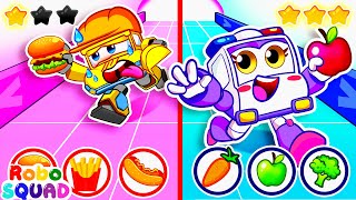 Vegetable Song 🥦🍔 New Sibling Song  Nursery Rhymes  RoboSquad Kids Songs [upl. by Aenal]