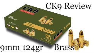 CK9 AMMO REVIEW Affordable Brass 9mm 124 Grain Great Performance [upl. by Marten]