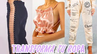 TRANSFORMA TU ROPA VIEJA A NUEVA 5 IDEAS THRIFT FLIP AESTHETIC  Tutoriales Belen [upl. by Leirda]