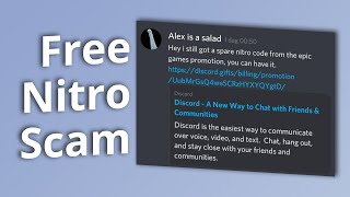 Free Nitro Discord Scams  Phishing links to steal your account [upl. by Grinnell]