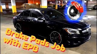 🧰 🇩🇪 Mercedes Benz Brake Pads Replacement  CL CLA CLS E G GL GLA GLE ML GLS S SL  EPB [upl. by Sergeant]