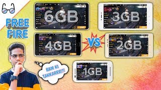 Free Fire Gameplay On 1GB Vs 2GB Vs 3GB Vs 4GB Vs 6GB RAM Epic Ultra Graphics Mode Comparison 2020 [upl. by Akimehs]