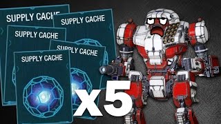 Unboxing 5 supply caches  Mechwarrior Online [upl. by Anairol]