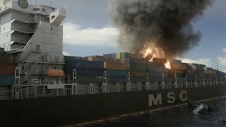 MSC Flaminia  Accident Animation [upl. by Igiul]