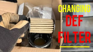 Trucking  How to Change DEF Filter on a Freightliner Cascadia [upl. by Ardnoek]