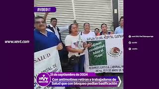 Con antimotines retiran a trabajadores de Salud en Ruiz Cortines [upl. by Ambros]