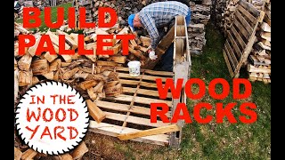 307  Firewood Stacking  Fast and Easy  Pallet Corners [upl. by Ellehcear]