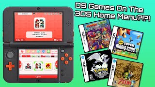 DS Games On The 3DS Home Screen  How To Play DS Games On Your 3DS Home Screen 3ds homebrew [upl. by Nayb]