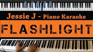 Jessie J  Flashlight  Piano Karaoke  Sing Along  Cover with Lyrics  Pitch Perfect 2 [upl. by Lugar]