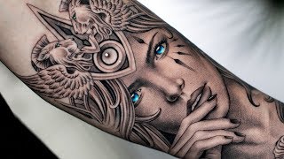 LION CROWN PORTRAIT TATTOO TIME LAPSE [upl. by Carlene]